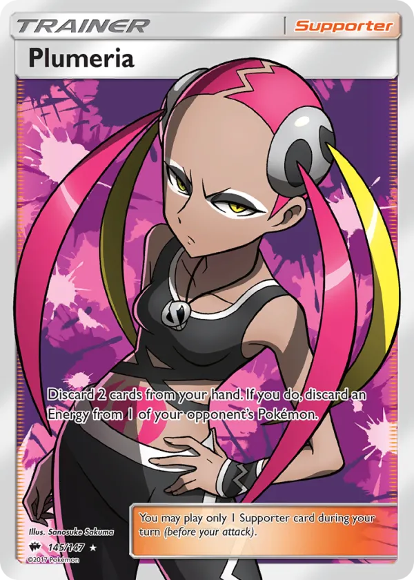 Plumeria Pokémon Burning Shadows #145 Holo