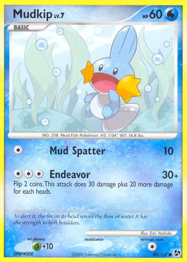 Mudkip Pokémon Great Encounters #80 Reverse Holo