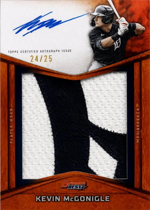 Kevin McGonigle 2025 Bowman's Best Prospect Patch Autographs Baseball Orange Refractor #PPA-KM