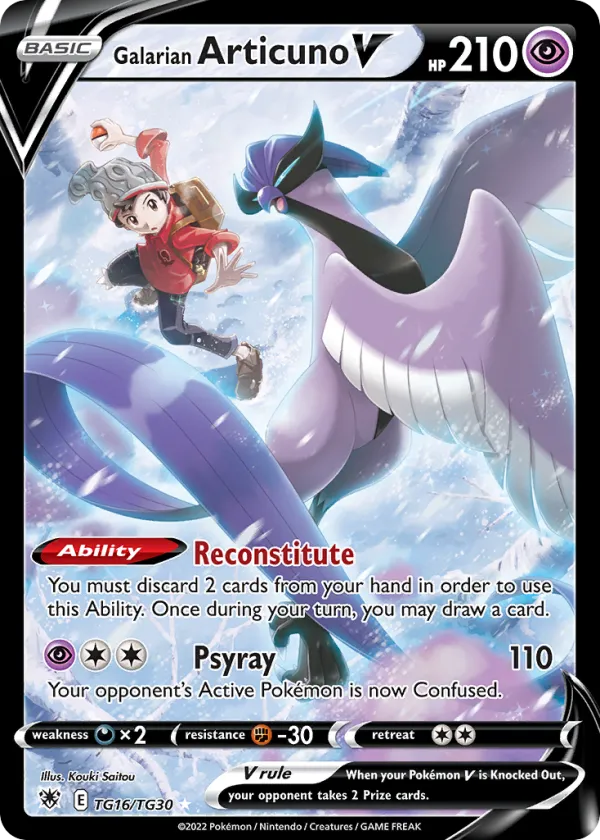 Galarian Articuno V Pokémon Astral Radiance Trainer Gallery #TG16 Holo