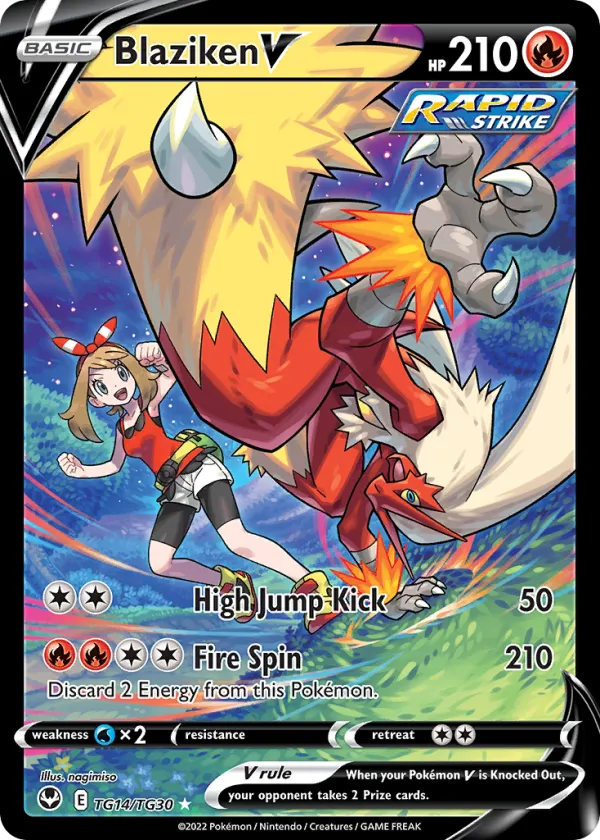 Blaziken V Pokémon Silver Tempest Trainer Gallery #TG14 Holo