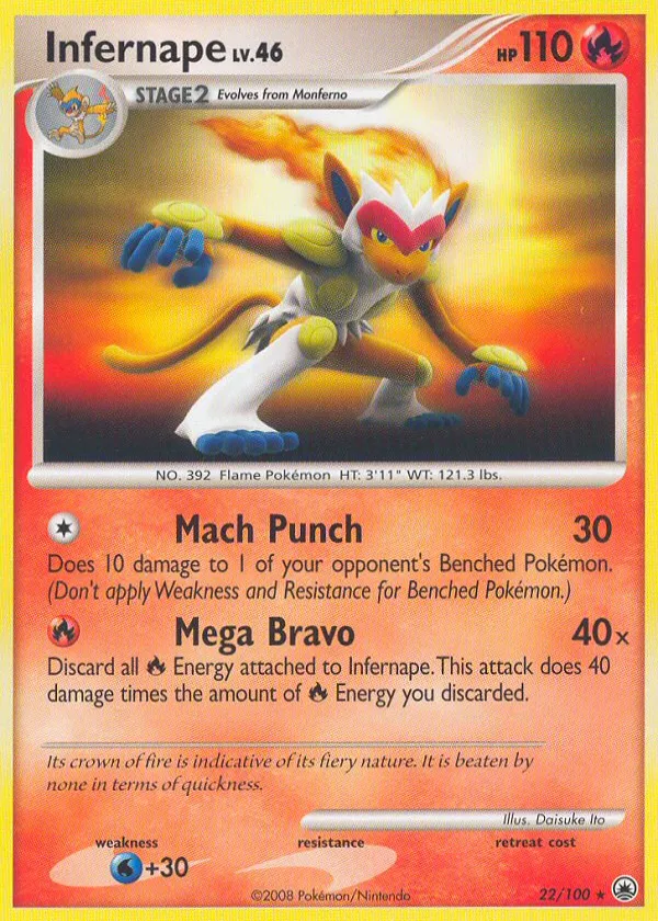Infernape Pokémon Majestic Dawn #22 Reverse Holo