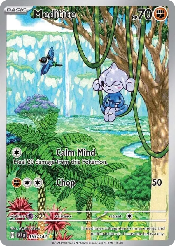 Meditite Pokémon Stellar Crown #153 Holo