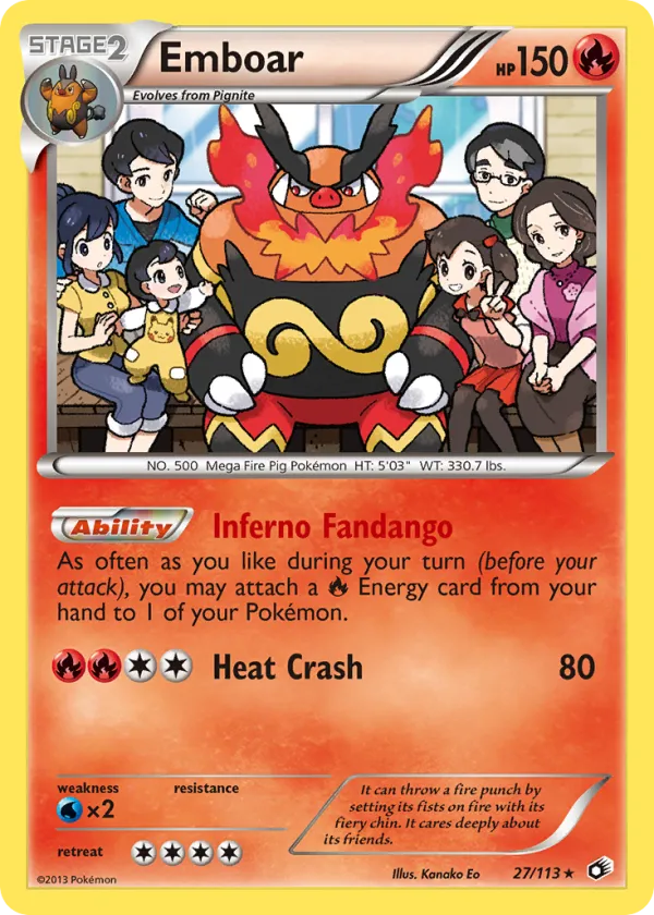 Emboar Pokémon Legendary Treasures #27 Reverse Holo