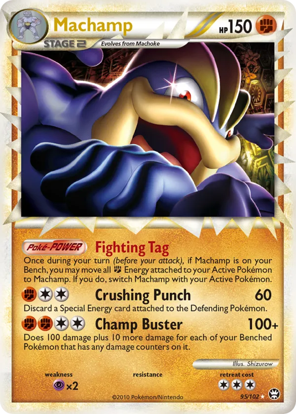 Machamp Pokémon HS—Triumphant #95 Holo