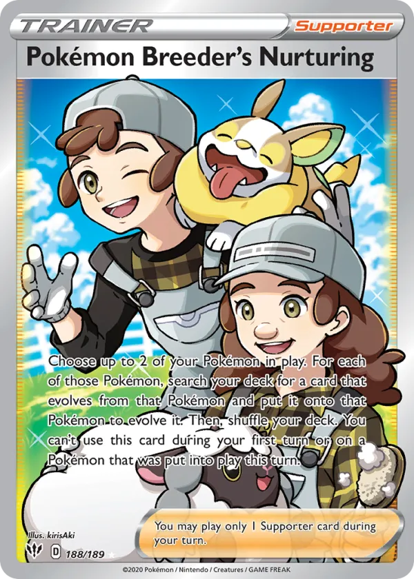 Pokémon Breeder's Nurturing Pokémon Darkness Ablaze #188 Holo