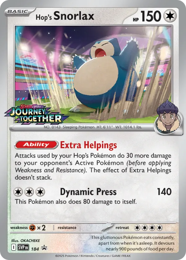 Hop's Snorlax Pokémon Scarlet & Violet Black Star Promos #184 Holo