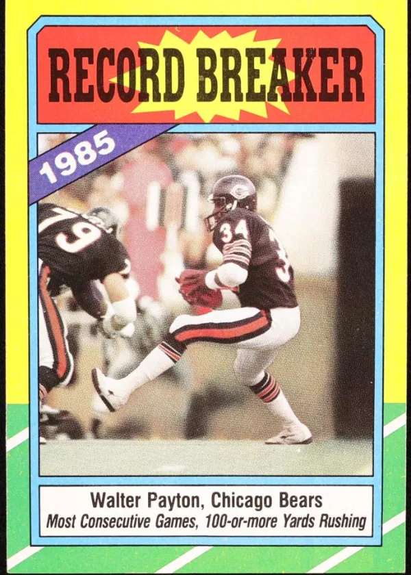 Walter Payton 1986 Topps Record Breaker Football #7