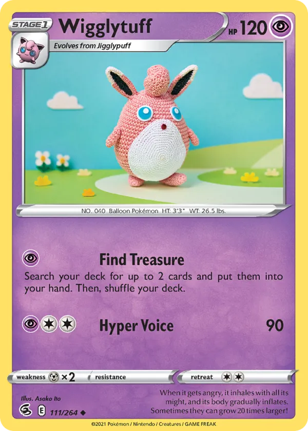Wigglytuff Pokémon Fusion Strike #111 Reverse Holo