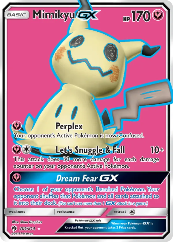 Mimikyu-GX Pokémon Lost Thunder #206 Holo