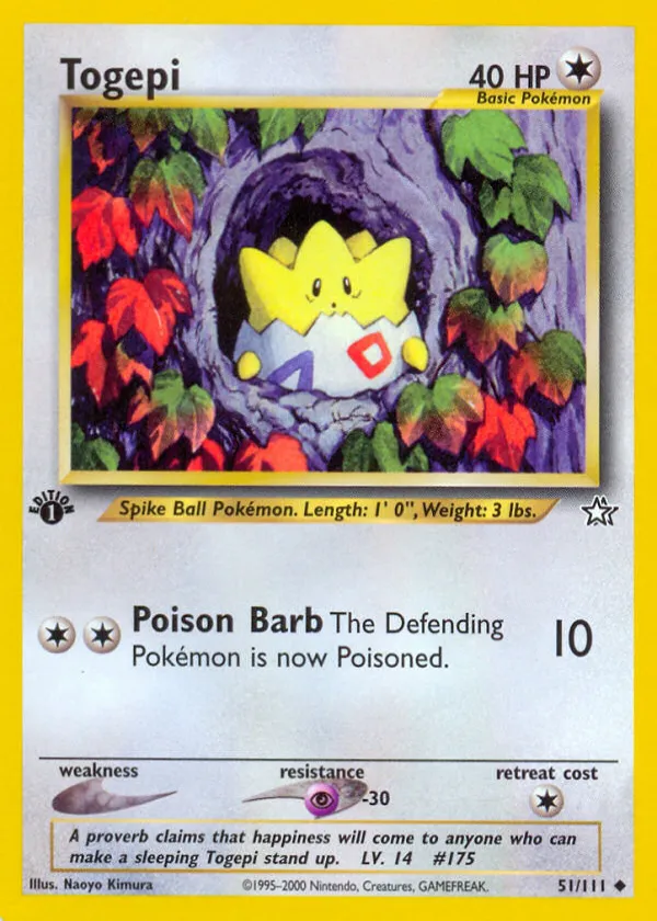 Togepi Pokémon Neo Genesis #51 1st Edition