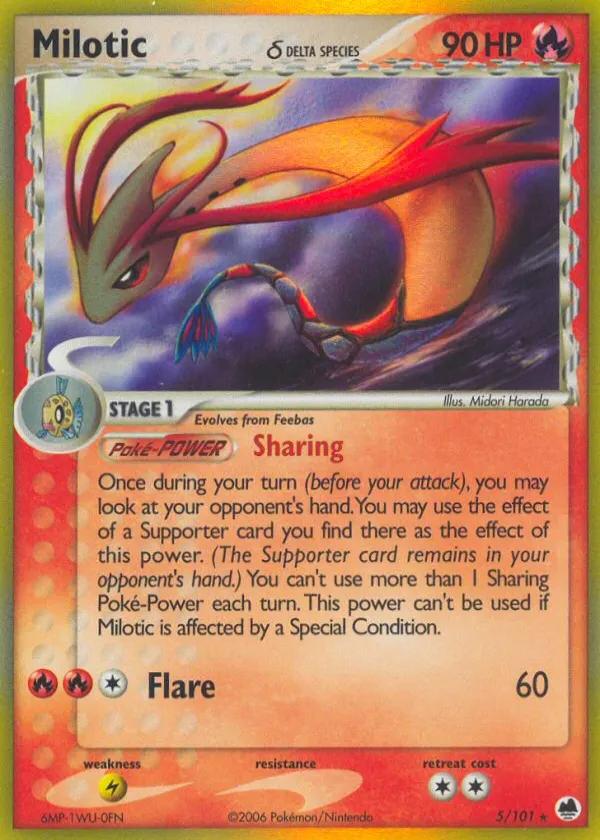 Milotic δ Pokémon Dragon Frontiers #5 Reverse Holo