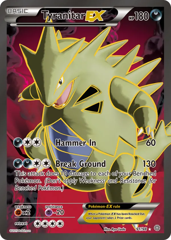 Tyranitar-EX Pokémon Ancient Origins #91 Holo