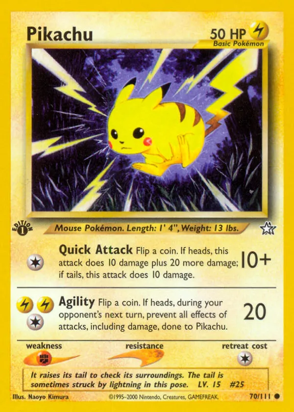 Pikachu Pokémon Neo Genesis #70 1st Edition