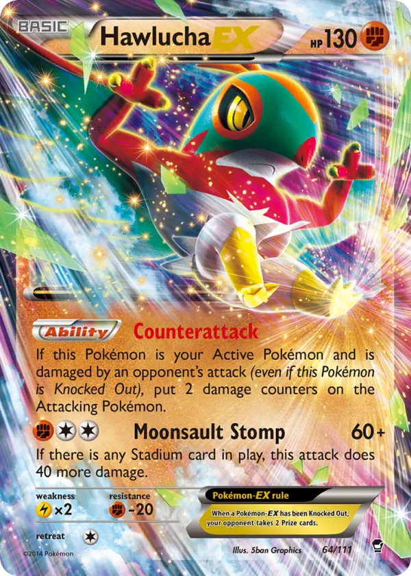 Hawlucha-EX Pokémon Furious Fists #64 Holo