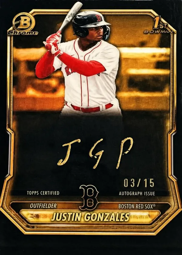 Justin Gonzales 2026 Bowman Chrome Prospects Autographs Gold Ink Baseball #CPA-JG
