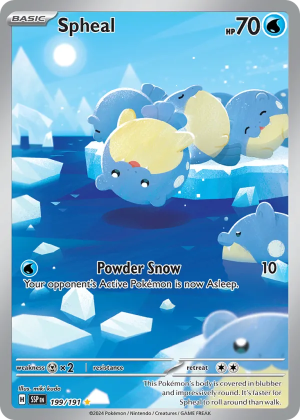 Spheal Pokémon Surging Sparks #199 Holo