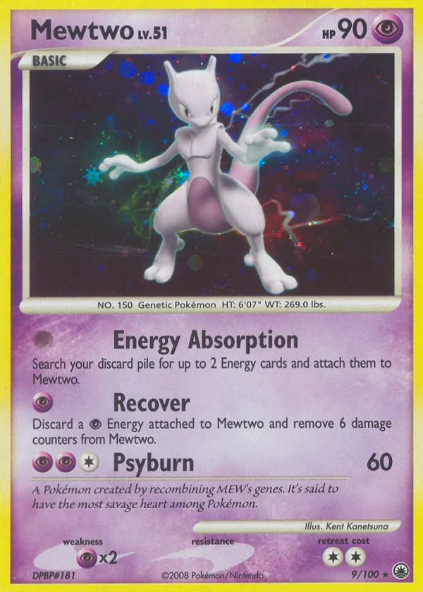 Mewtwo Pokémon Majestic Dawn #9 Holo