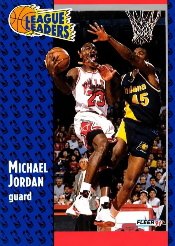 Michael Jordan 1991 Fleer Basketball League Leader #220