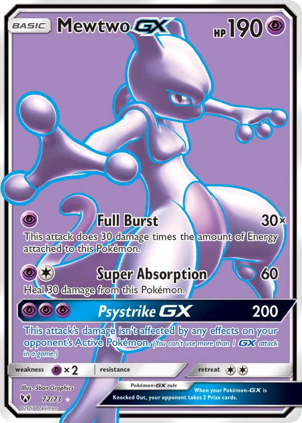 Mewtwo-GX Pokémon Shining Legends #72 Holo