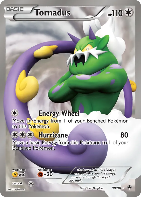 Tornadus Pokémon Emerging Powers #98 Holo