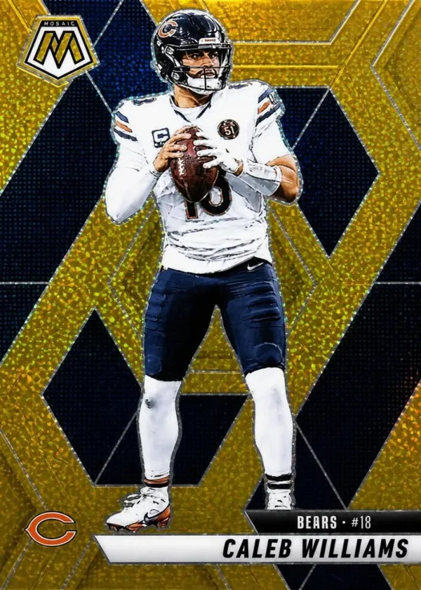 Caleb Williams 2025 Panini Mosaic Football Gold Glitter #22