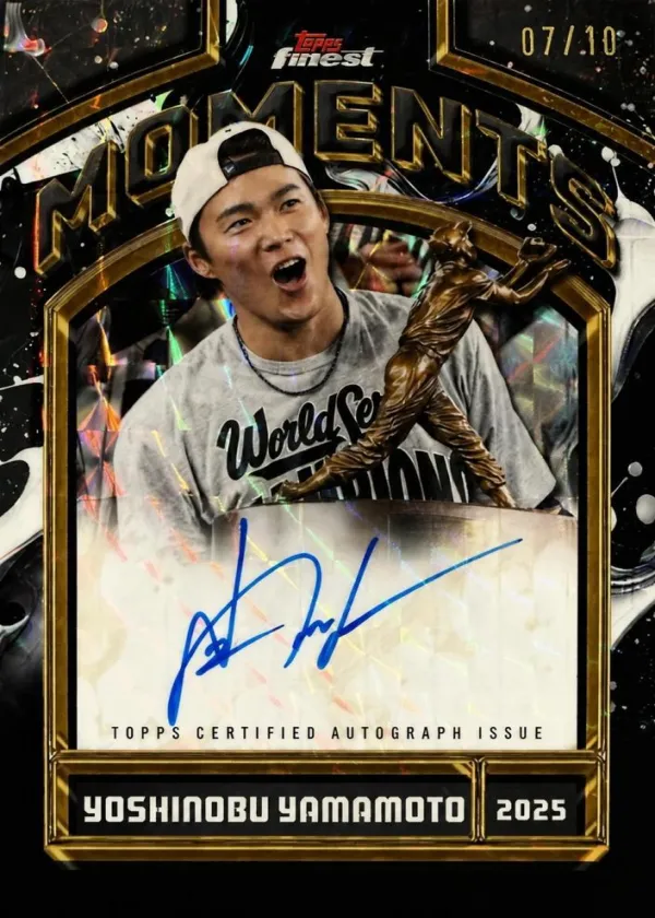 Yoshinobu Yamamoto 2026 Topps Finest Moments Autographs Baseball Black Geometric #FMA-YY