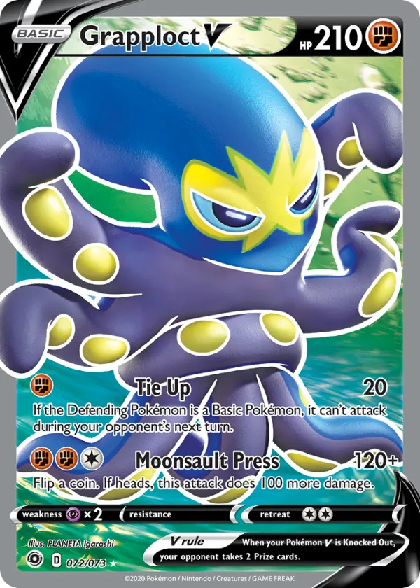 Grapploct V Pokémon Champion's Path #72 Holo