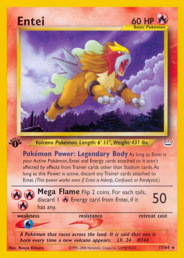 Entei Pokémon Neo Revelation #17 1st Edition