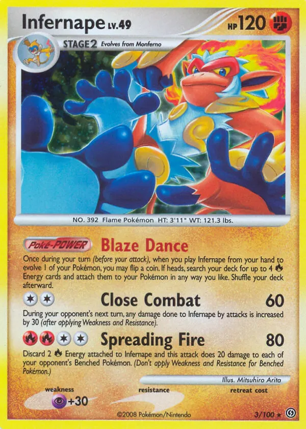Infernape Pokémon Stormfront #3 Holo