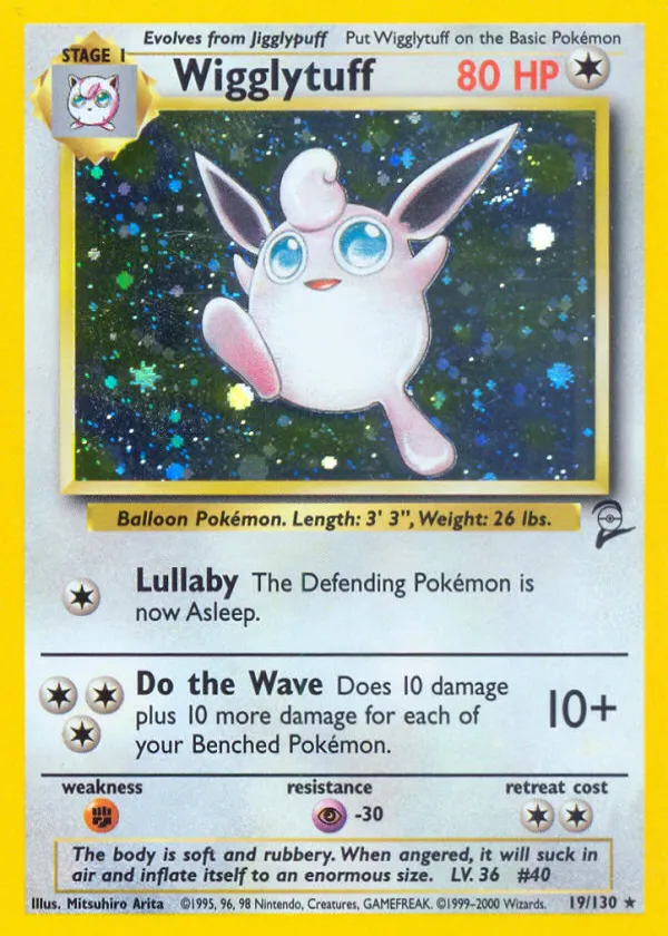 Wigglytuff Pokémon Base Set 2 #19 Holo