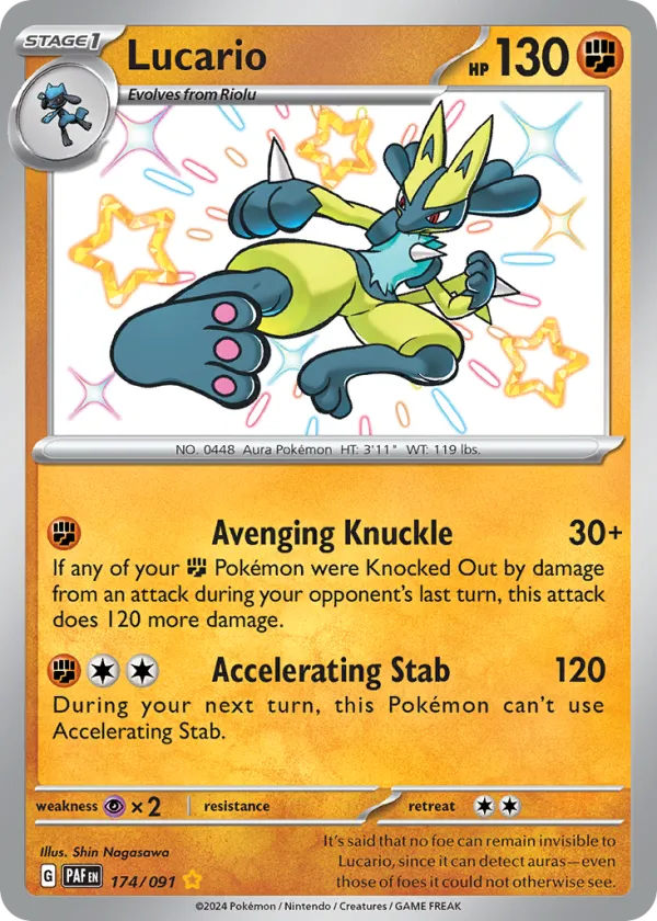 Lucario Pokémon Paldean Fates #174 Holo