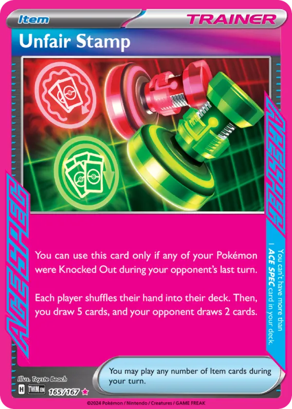 Unfair Stamp Pokémon Twilight Masquerade #165 Holo