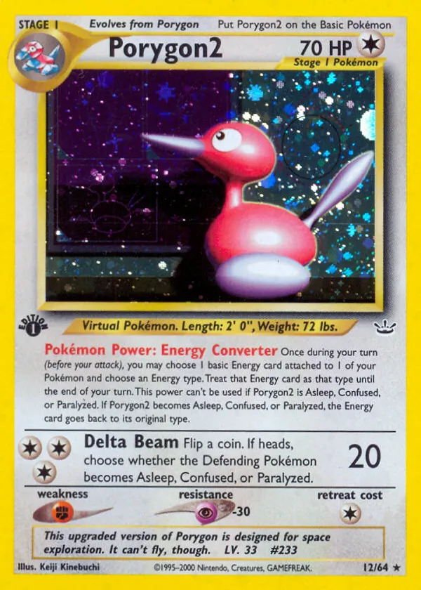 Porygon2 Pokémon Neo Revelation #12 1st Edition Holo