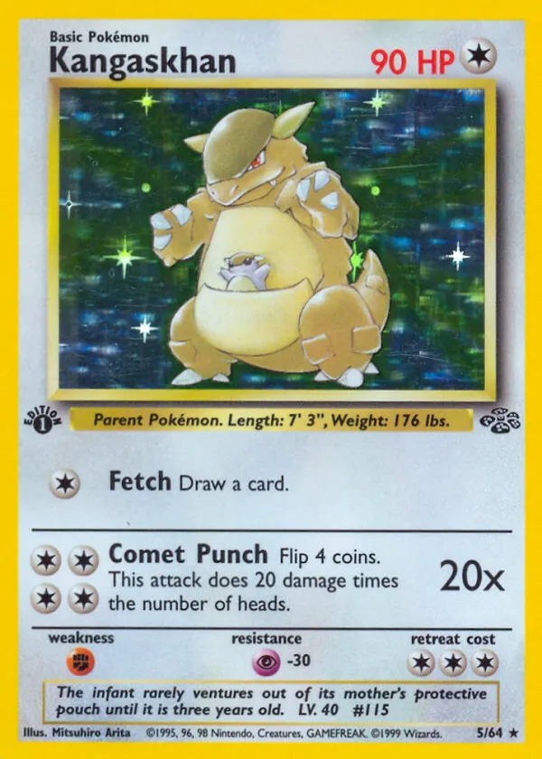 Kangaskhan Pokémon Jungle #5 1st Edition Holo
