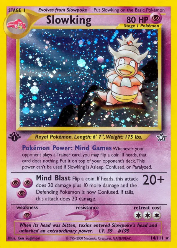 Slowking Pokémon Neo Genesis #14 Unlimited Holo