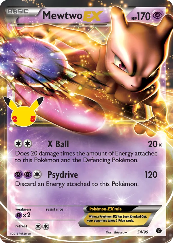 Mewtwo-EX Pokémon Celebrations: Classic Collection #54 Holo