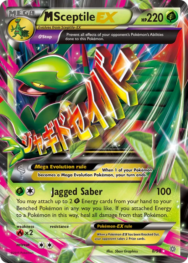 M Sceptile-EX Pokémon Ancient Origins #8 Holo