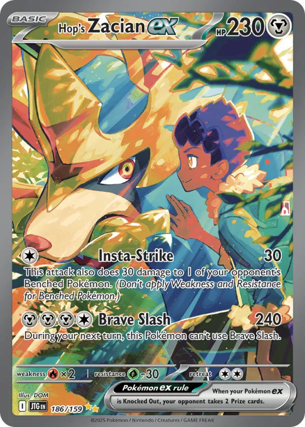 Hop's Zacian ex Pokémon Journey Together #186 Holo