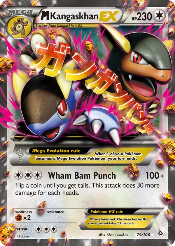 M Kangaskhan-EX Pokémon Flashfire #79 Holo