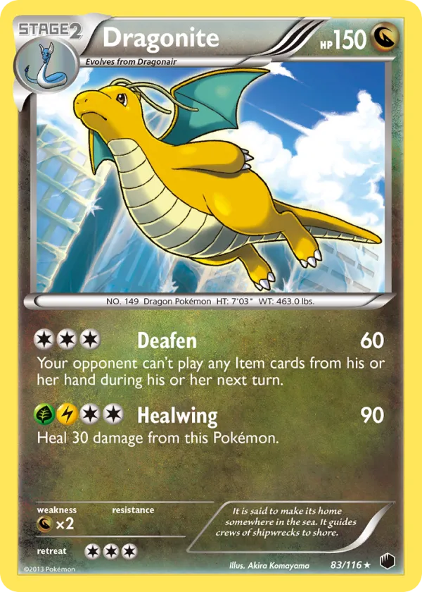 Dragonite Pokémon Plasma Freeze #83 Reverse Holo