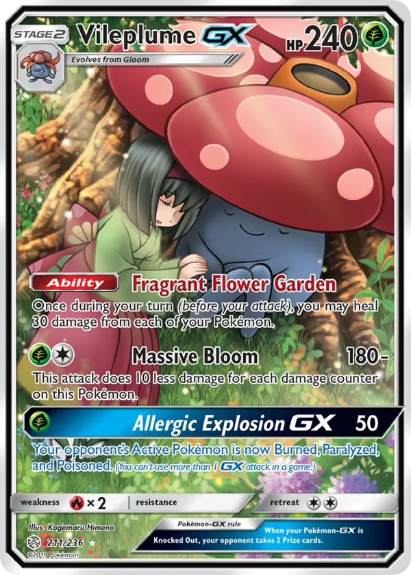 Vileplume-GX Pokémon Cosmic Eclipse #211 Holo