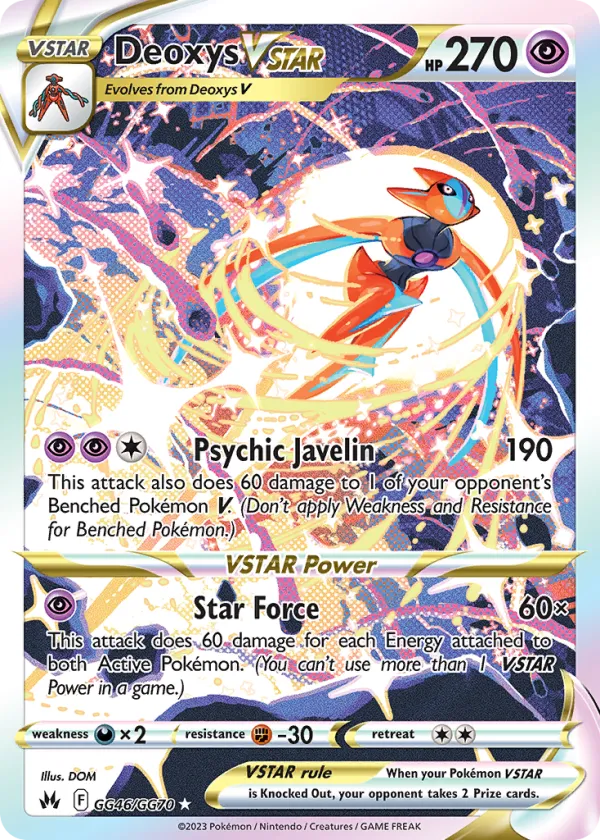 Deoxys VSTAR Pokémon Crown Zenith Galarian Gallery #GG46 Holo