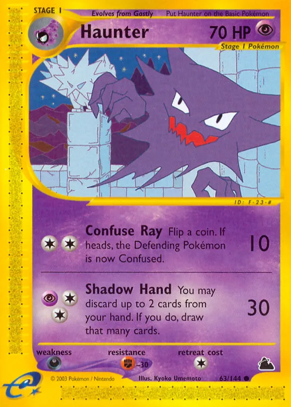 Haunter Pokémon Skyridge #63 Reverse Holo