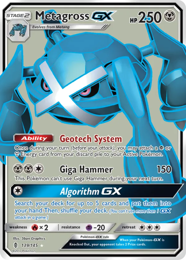 Metagross-GX Pokémon Guardians Rising #139 Holo