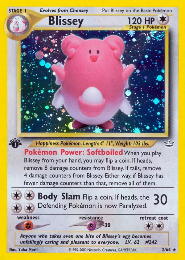 Blissey Pokémon Neo Revelation #2 Unlimited Holo