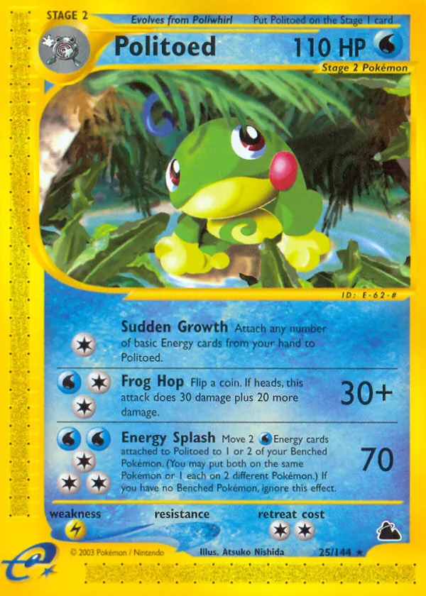 Politoed Pokémon Skyridge #25 Reverse Holo