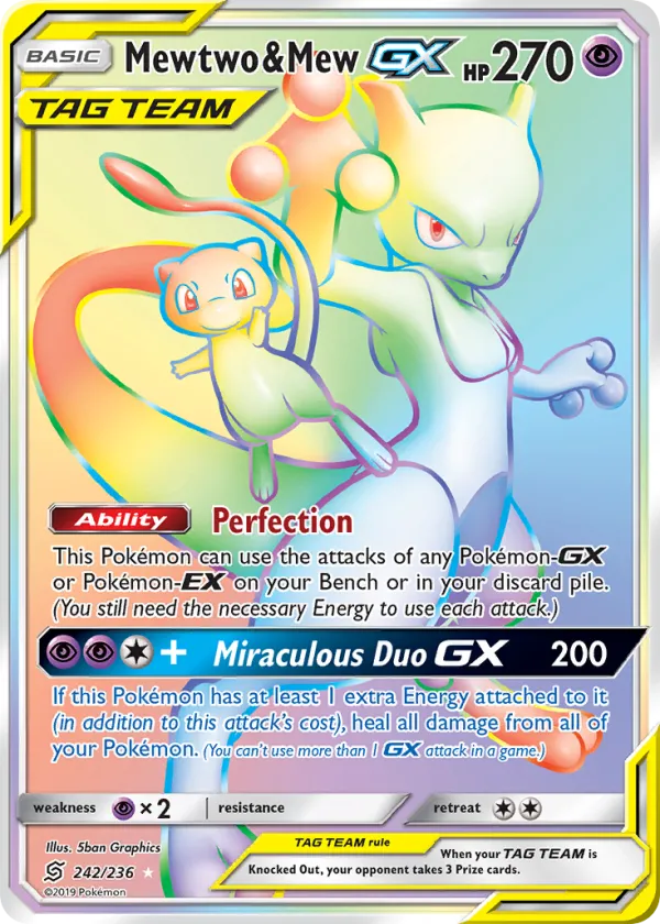 Mewtwo & Mew-GX Pokémon Unified Minds #242 Holo