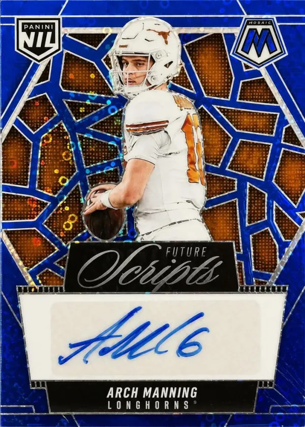 Arch Manning 2025 Panini Mosaic Future Scripts Football No Huddle Blue #FSC-AMG
