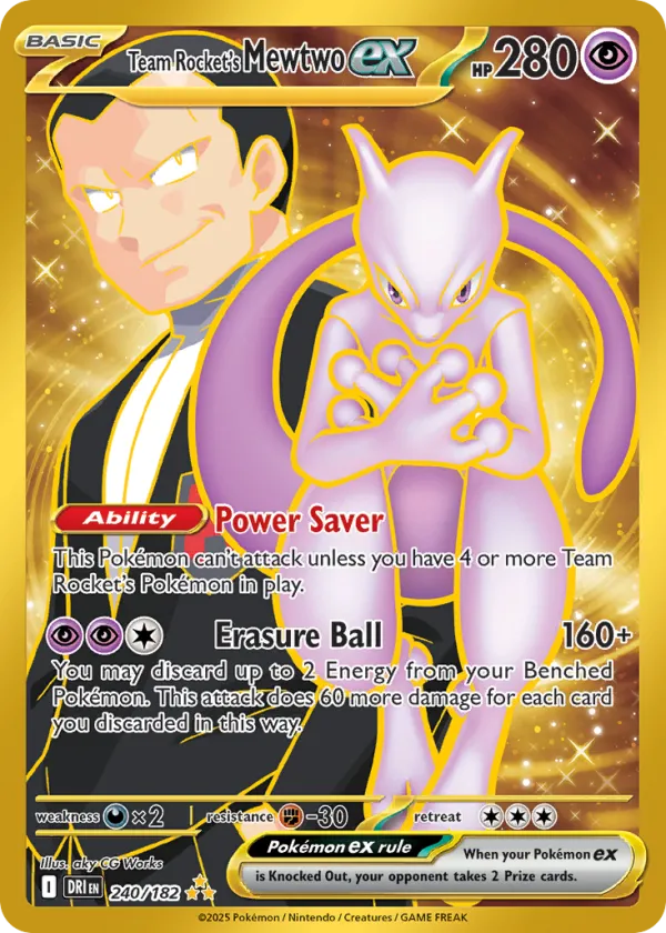 Team Rocket's Mewtwo ex Pokémon Destined Rivals #240 Holo